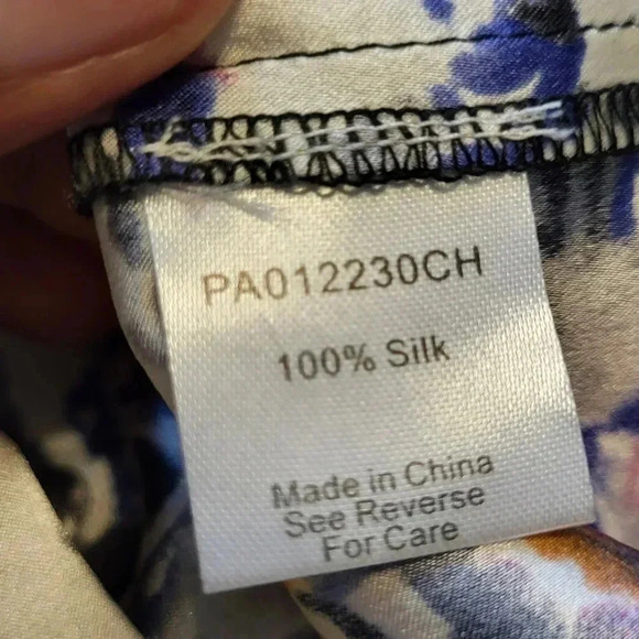 Parker Maxi Dress Silk Abstract Multicolor Pollock Print Ruffle Bottom(S) - Picture 9 of 10